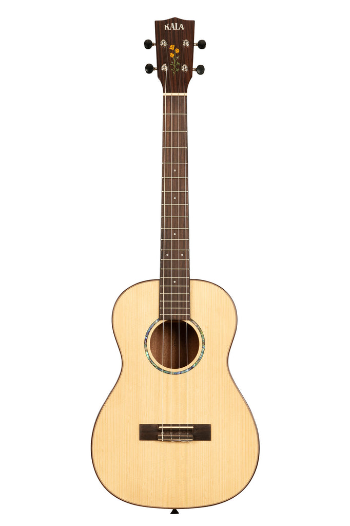 20th Anniversary Solid Spruce Top Quilted Sapele Baritone Ukulele with Bag