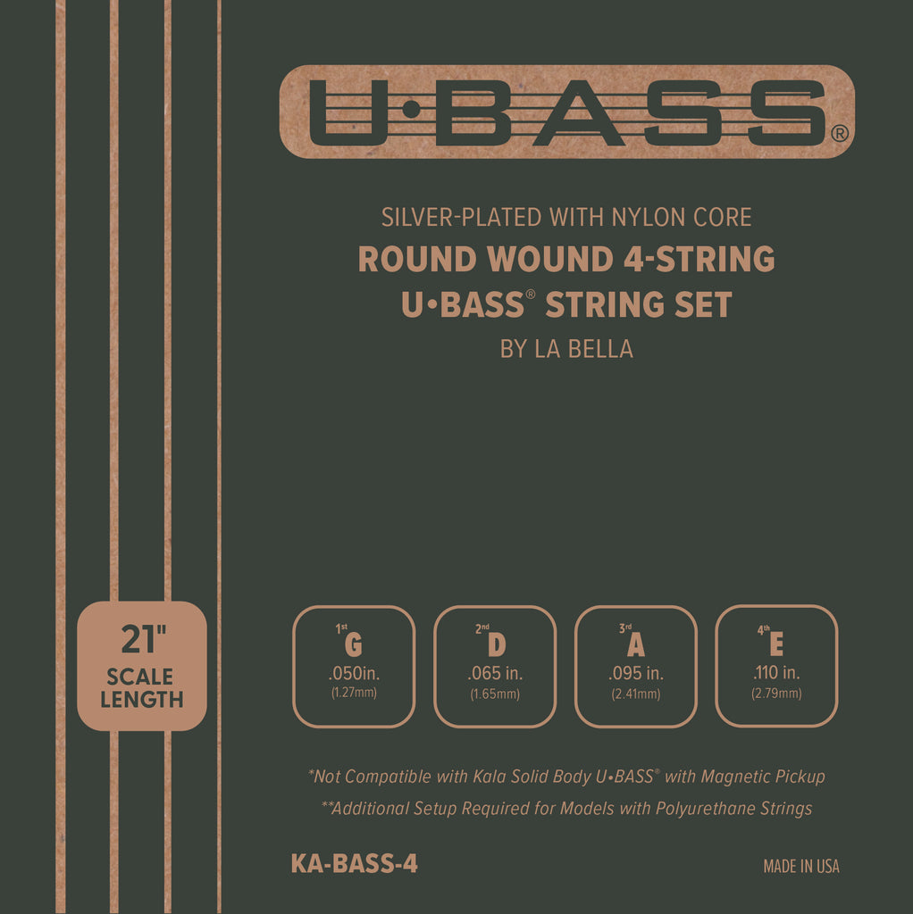 Silver-Plated Nylon Core Round Wound U•BASS® 4-String Set - Kala Brand  Music Co.™