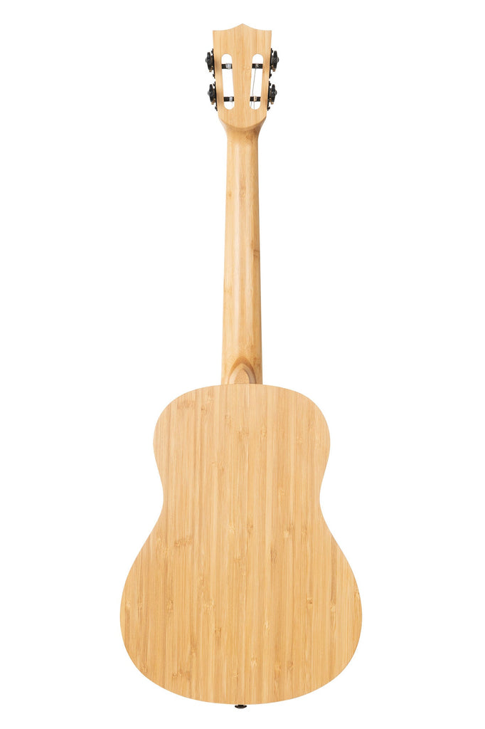 A Bamboo Baritone Ukulele shown at a back angle