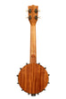 A Natural Mahogany Banjo Concert Ukulele with Bag shown at a back angle