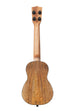 A Curly Mango Soprano Long Neck Ukulele shown at a back angle