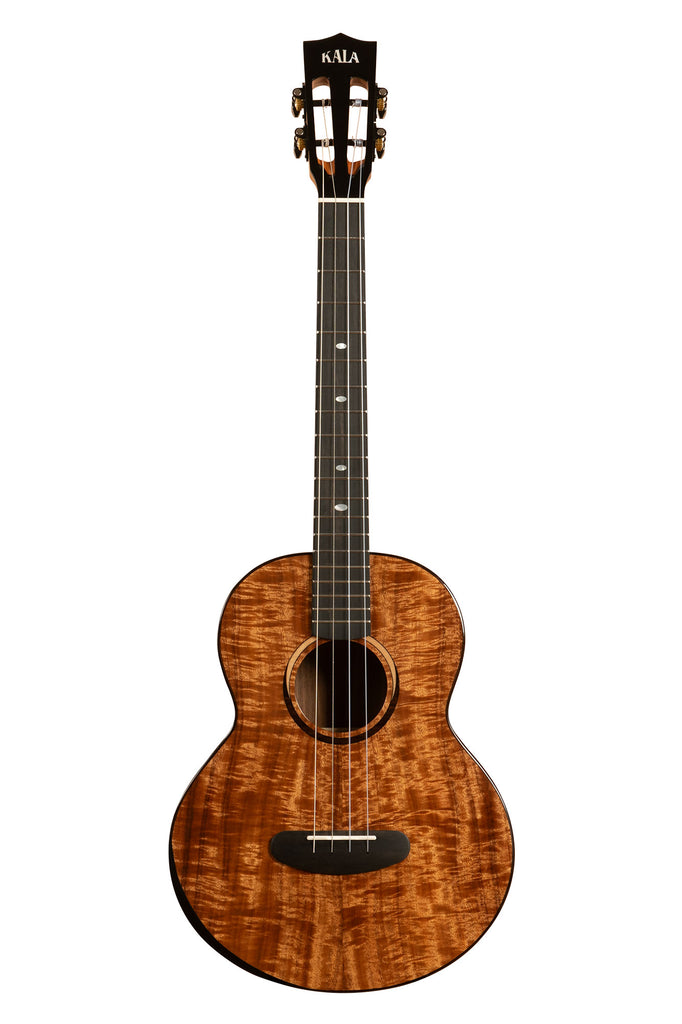 A Contour All Solid Gloss Acacia Baritone Ukulele w/ Bag shown at a front angle