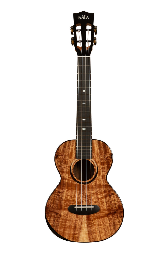 A Contour All Solid Gloss Acacia Tenor Ukulele w/ Bag shown at a front angle