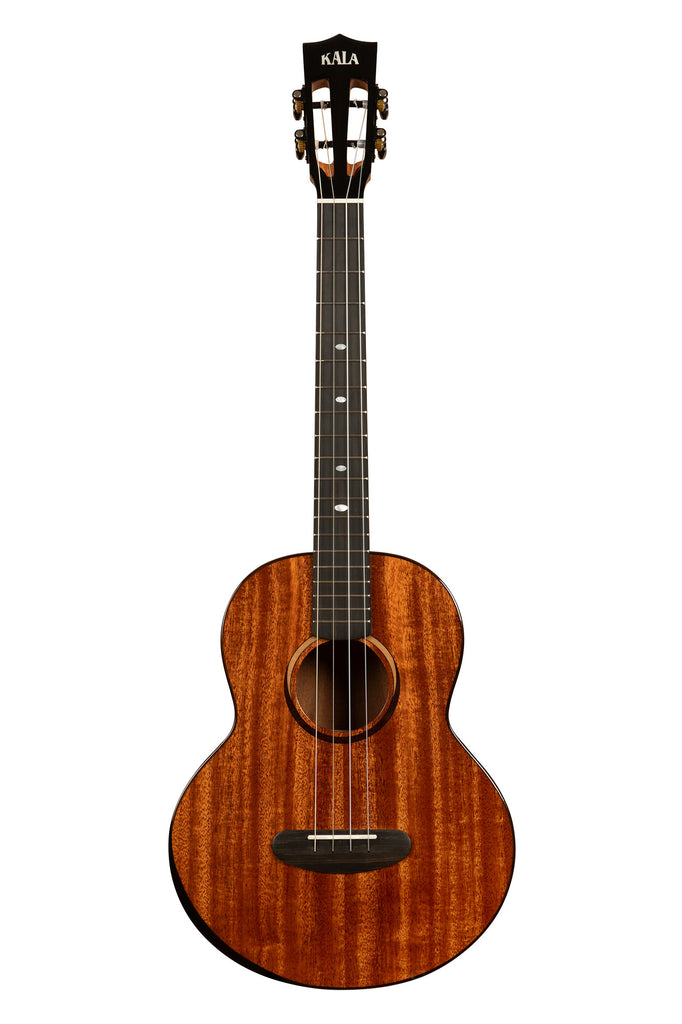 A Contour All Solid Gloss Mahogany Baritone Ukulele w/ Bag shown at a front angle