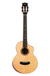 A Contour All Solid Gloss Spruce Rosewood Baritone Ukulele w/ Cutaway and Bag shown at a front angle