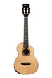 A Contour All Solid Gloss Spruce Rosewood Tenor Ukulele w/ Cutaway and Bag shown at a front angle