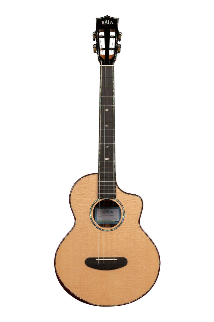 BLEM - Contour Deluxe All Solid Gloss Spruce Rosewood Baritone Ukulele w/ Cutaway and Bag
