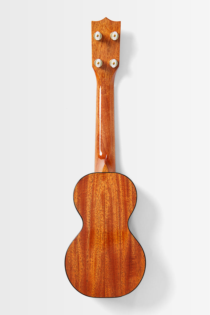 Pan Pacific Deluxe All Solid Koa Top Mahogany Figure 8 Soprano Ukulele with Bag