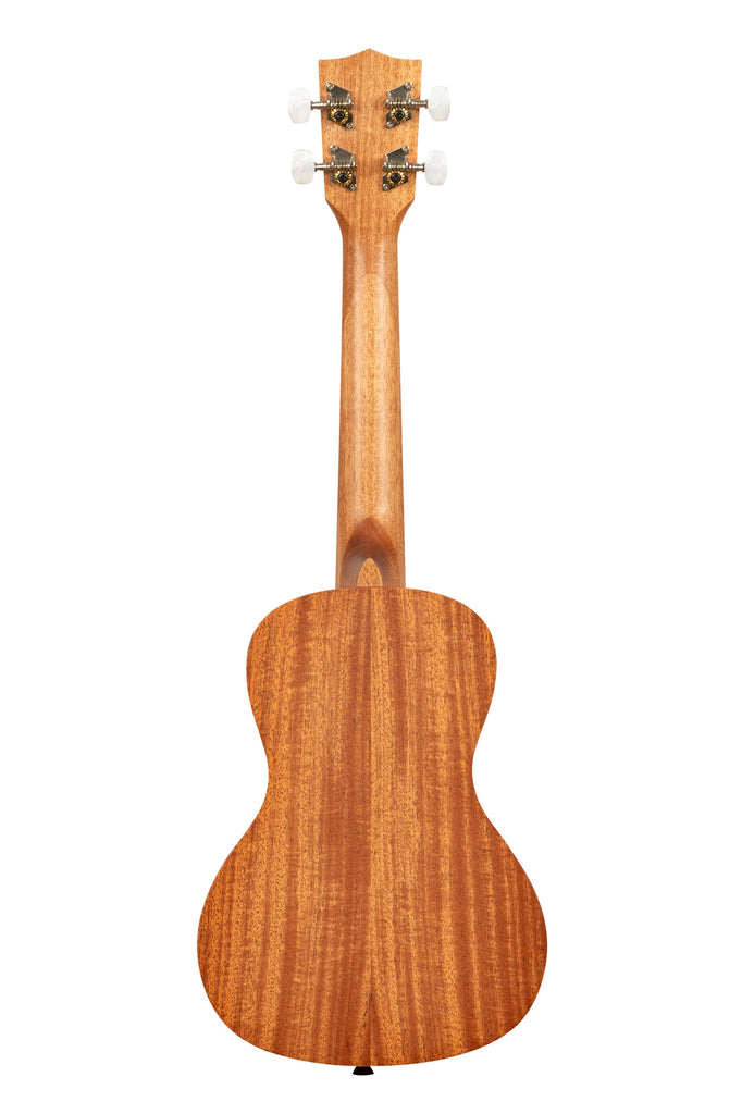 A Gardenia Mahogany Concert Ukulele shown at a back angle