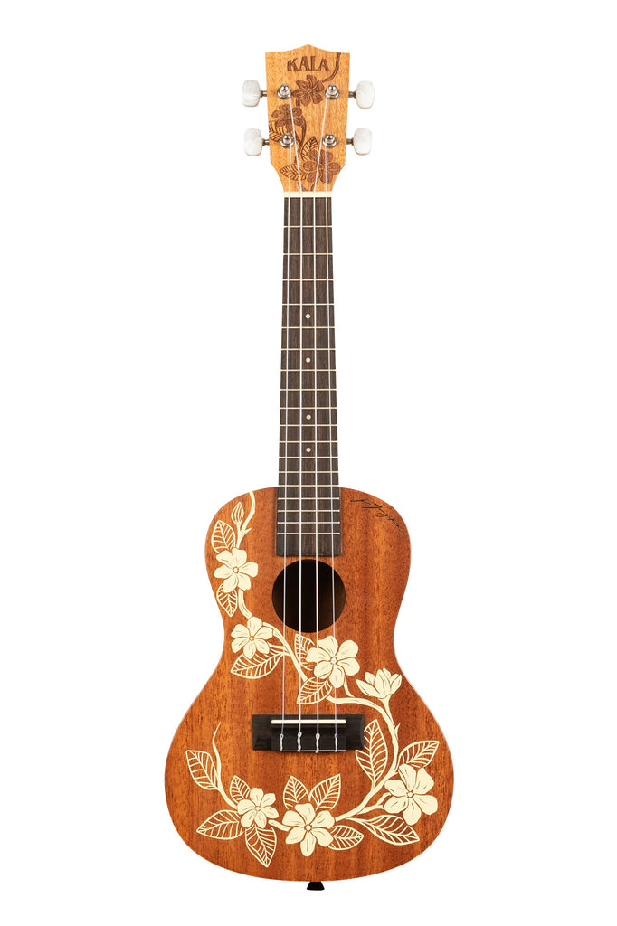 A Gardenia Mahogany Concert Ukulele shown at a front angle