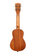 A Gardenia Mahogany Soprano Ukulele shown at a back angle