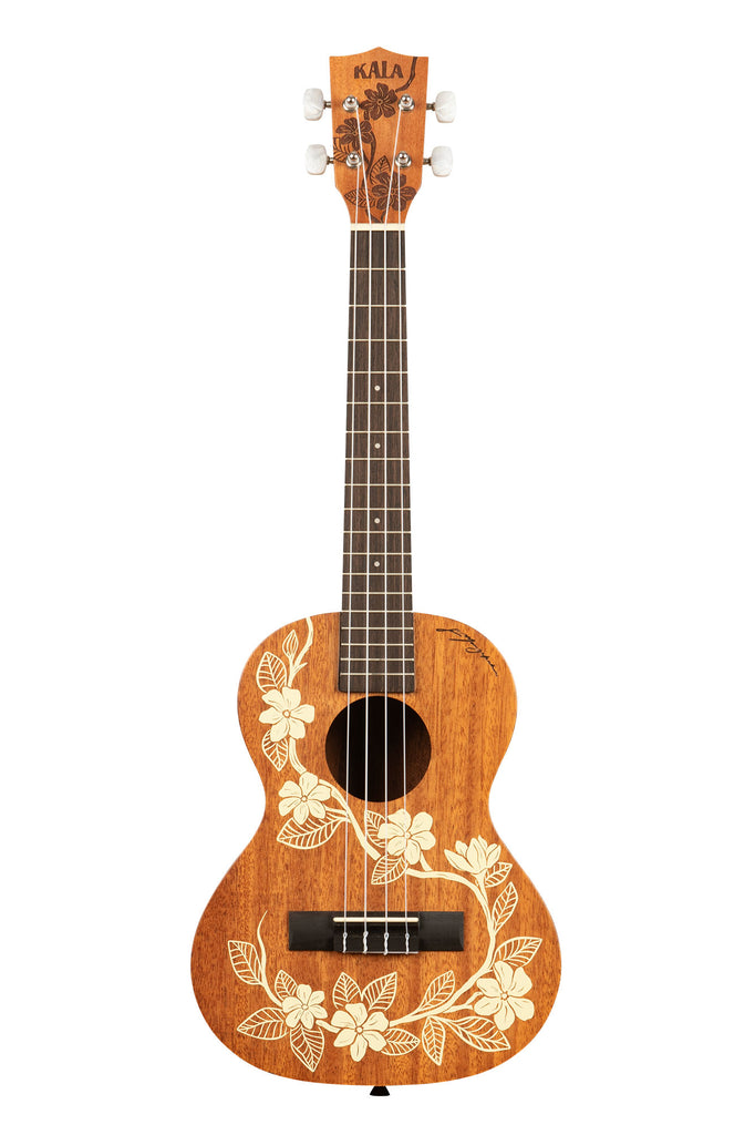 A Gardenia Mahogany Tenor Ukulele shown at a front angle