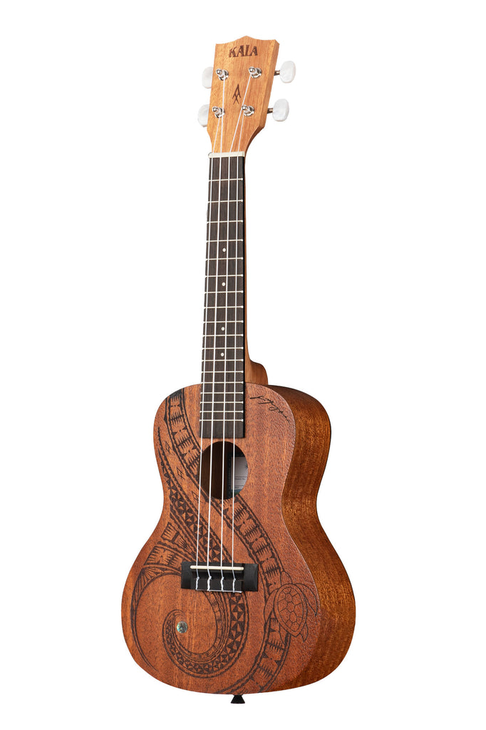 A Guidance Mahogany Concert Ukulele shown at a left angle