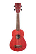 A Adobe Red Watercolor Meranti Soprano Ukulele shown at a front angle