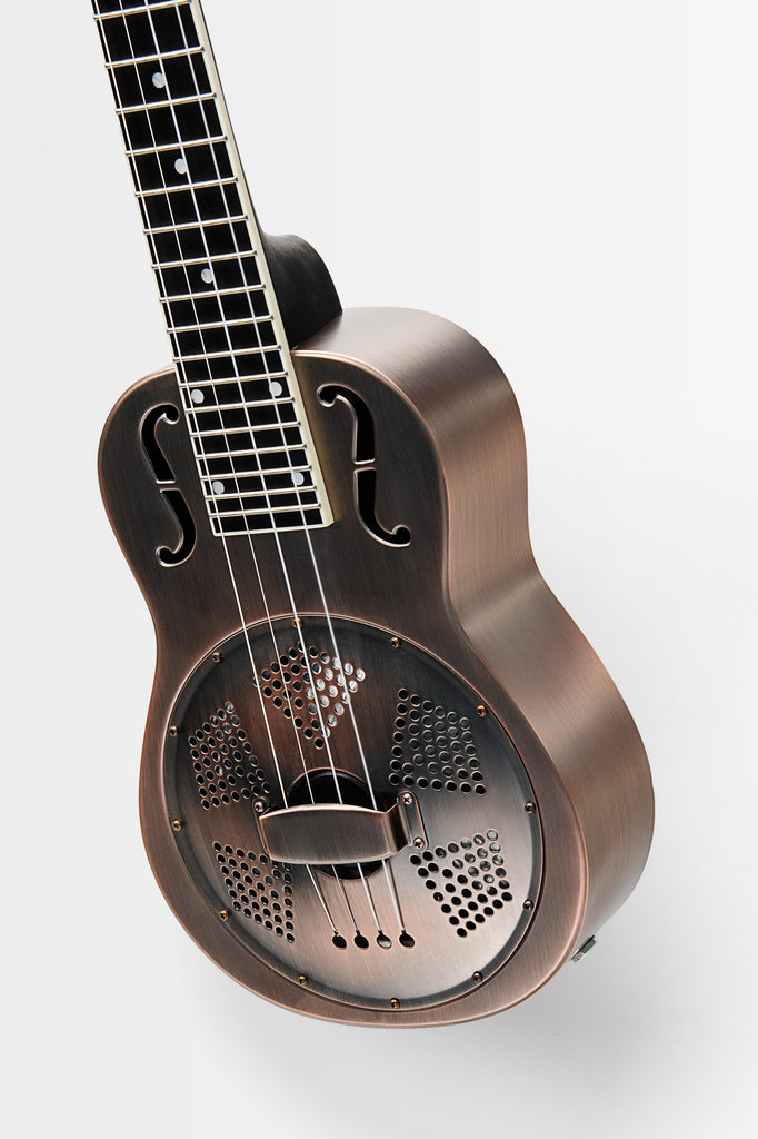Brushed Copper Tenor Resonator Ukulele with Bag