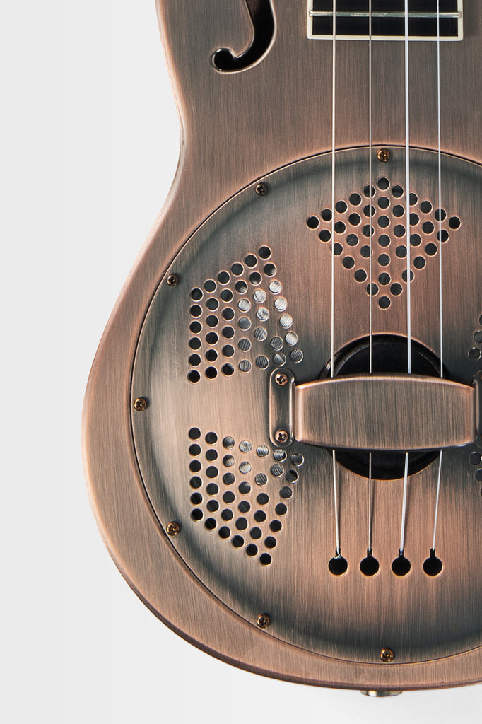 Brushed Copper Tenor Resonator Ukulele with Bag