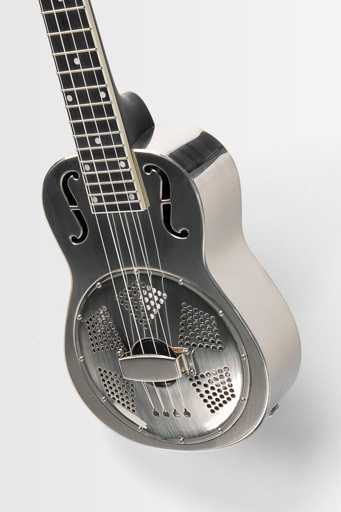 Brushed Nickel Tenor Resonator Ukulele with Bag