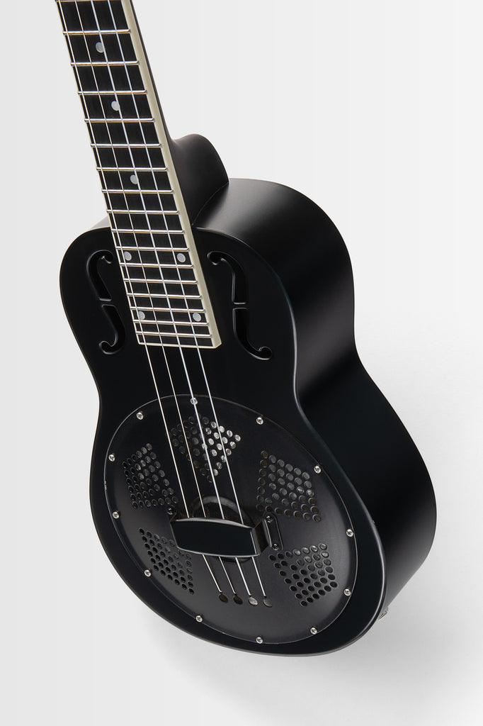 Matte Black Baritone Resonator Ukulele with Bag