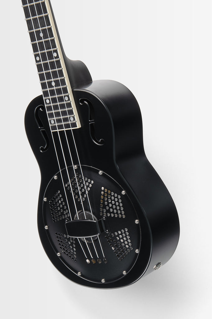 Matte Black Tenor Resonator Ukulele with Bag