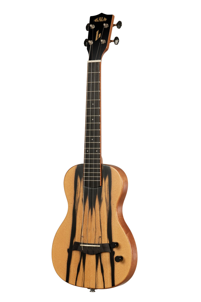 A Solid Body Electric Sunny & The Black Pack Signature Tenor Ukulele shown at a left angle