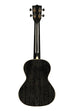 A All Solid Salt & Pepper Doghair Mahogany Tenor Ukulele shown at a back angle