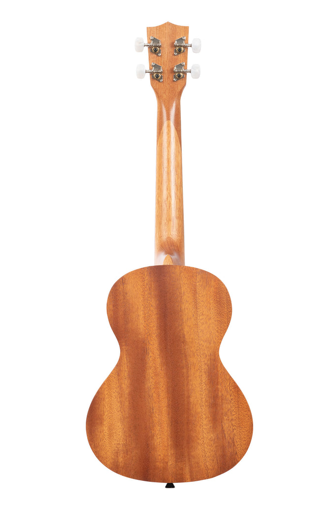 A Unity Mahogany Tenor Ukulele shown at a back angle