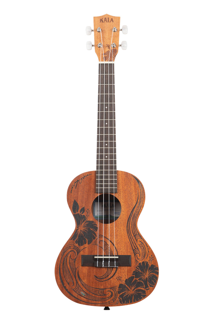A Unity Mahogany Tenor Ukulele shown at a front angle