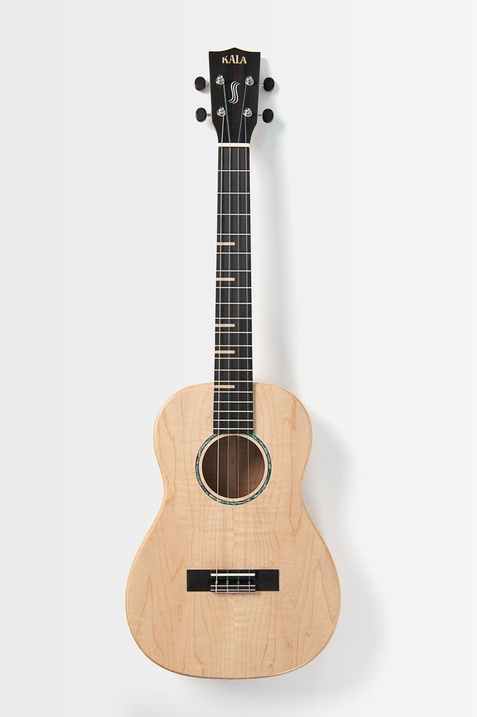 All Solid Flame Maple Waterfall Baritone Ukulele