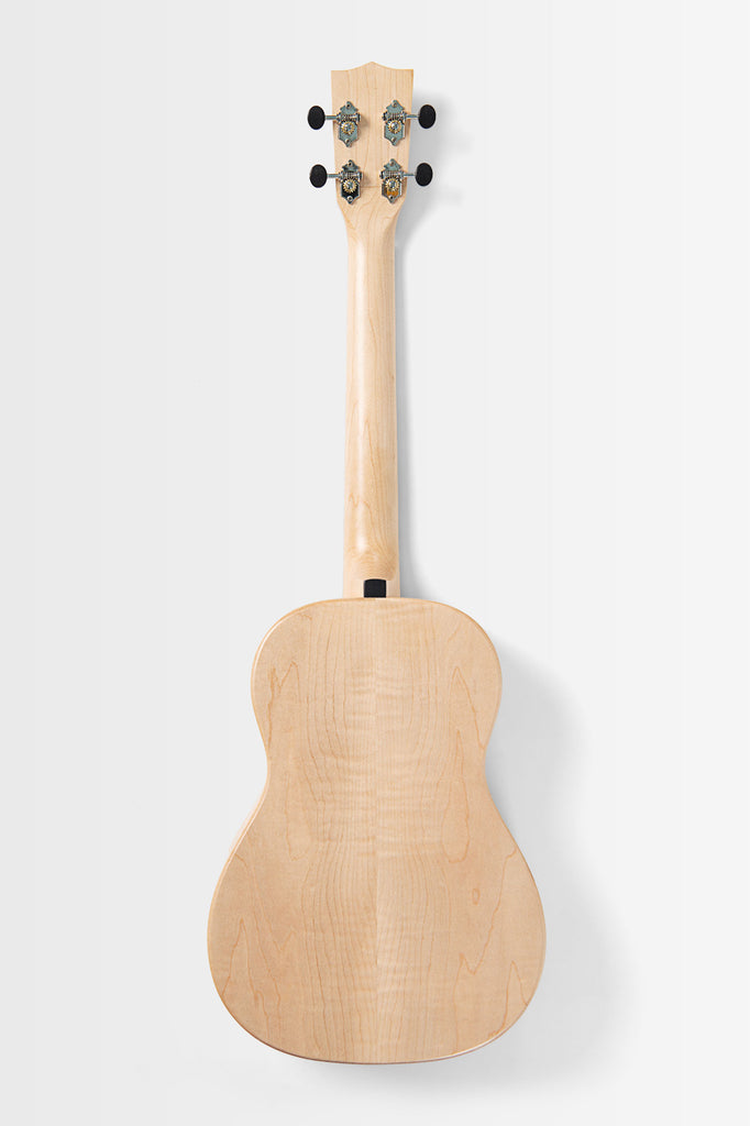 All Solid Flame Maple Waterfall Baritone Ukulele