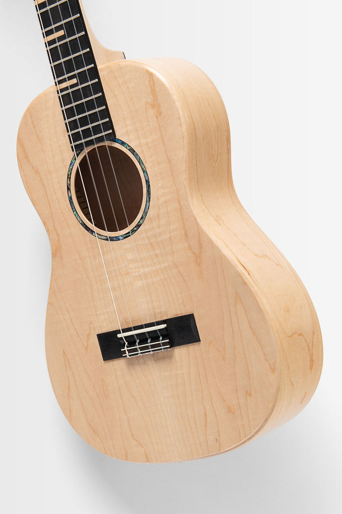 All Solid Flame Maple Waterfall Baritone Ukulele