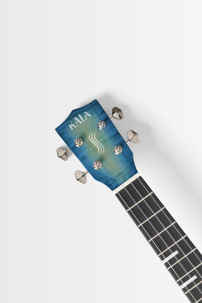 All Solid Blue Flame Maple Waterfall Tenor Ukulele w/ Bag