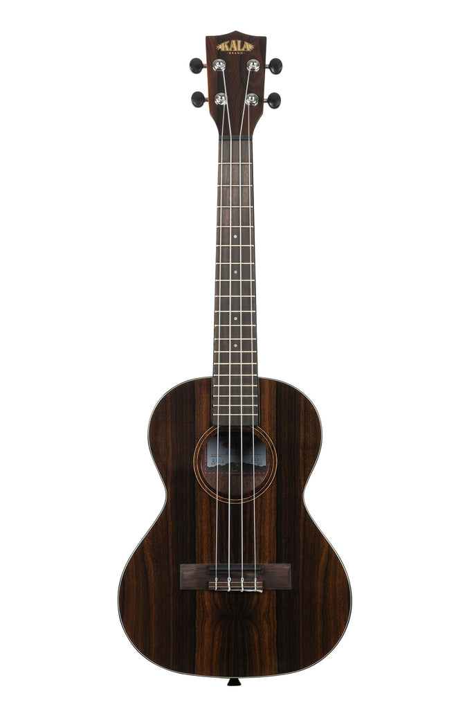A Ziricote Gloss Tenor Ukulele shown at a front angle