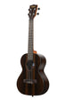 A Ziricote Gloss Tenor Ukulele shown at a left angle
