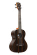 A Ziricote Gloss Tenor Ukulele shown at a right angle