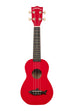 A Red Sea Soprano Shark Ukulele shown at a front angle
