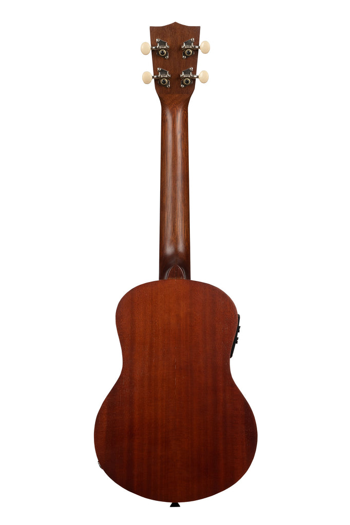 A Makala Tenor Ukulele w/ EQ shown at a back angle