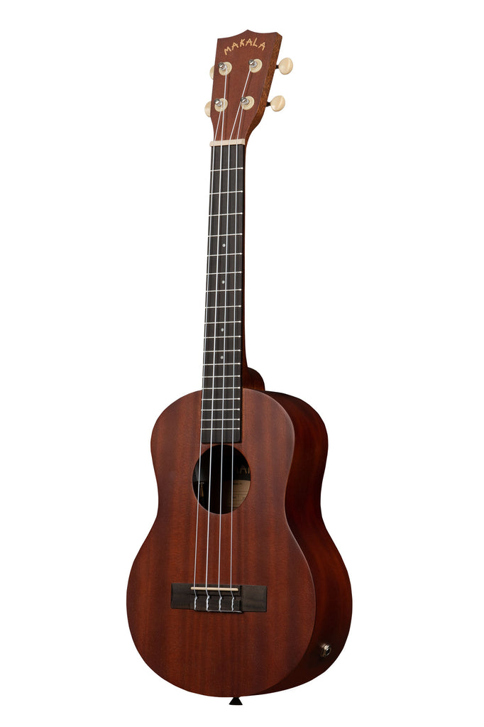 A Makala Tenor Ukulele w/ EQ shown at a left angle