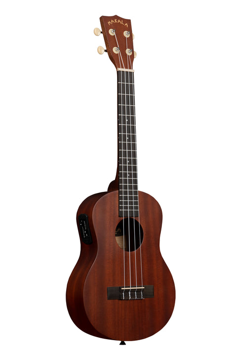A Makala Tenor Ukulele w/ EQ shown at a right angle