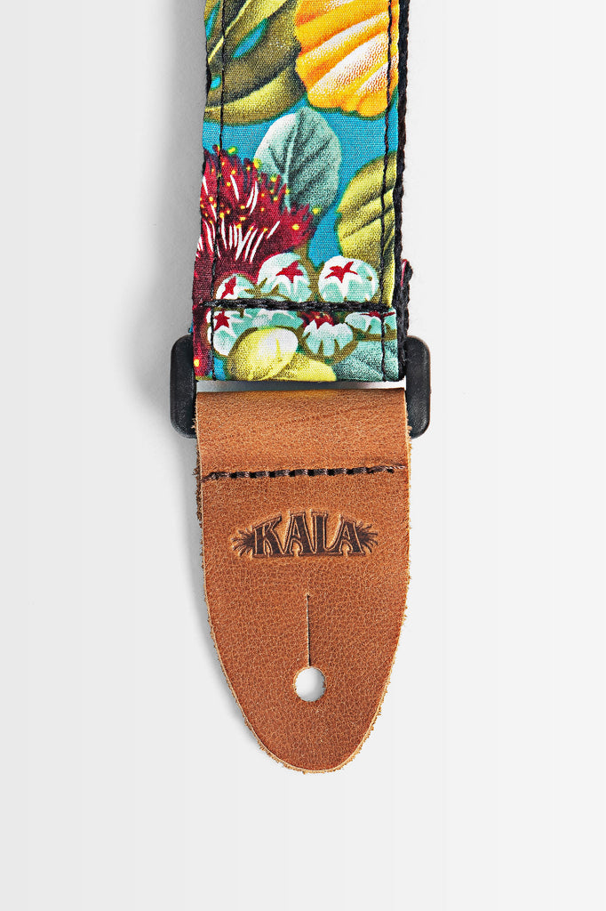 Hibiscus Teal USA Made Ukulele Strap