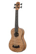 A Quilted Ash Acoustic-Electric Fretted U•BASS® shown at a left angle