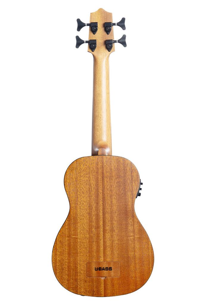 A Rumbler Mahogany Acoustic-Electric U•BASS® shown at a back angle