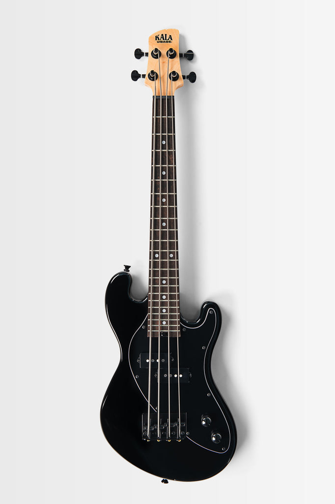 Solid Body 4-String Jet Black Fretted U•BASS® — Black Pickguard