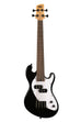 A Solid Body 4-String Jet Black Fretless U•BASS® shown at a front angle
