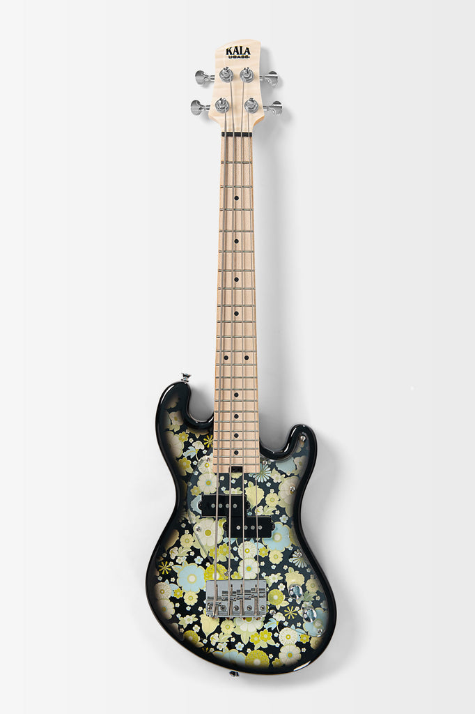 PREORDER: Solid Body 4-String Floral Black Burst Fretted U•BASS®