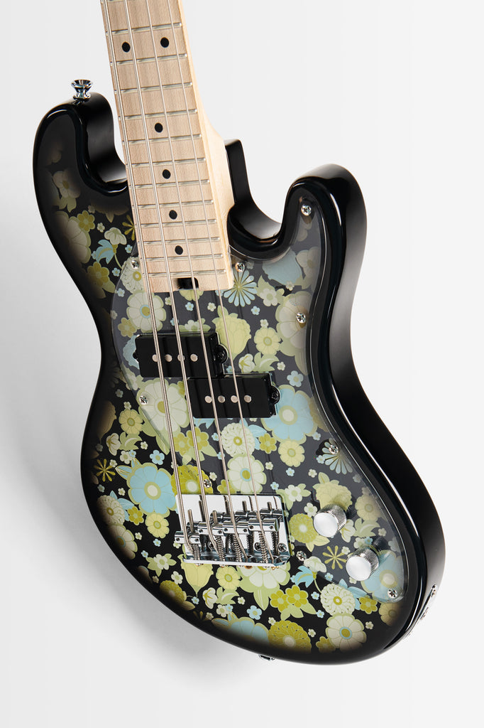 PREORDER: Solid Body 4-String Floral Black Burst Fretted U•BASS®