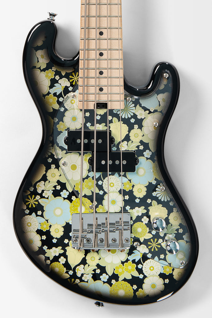 PREORDER: Solid Body 4-String Floral Black Burst Fretted U•BASS®