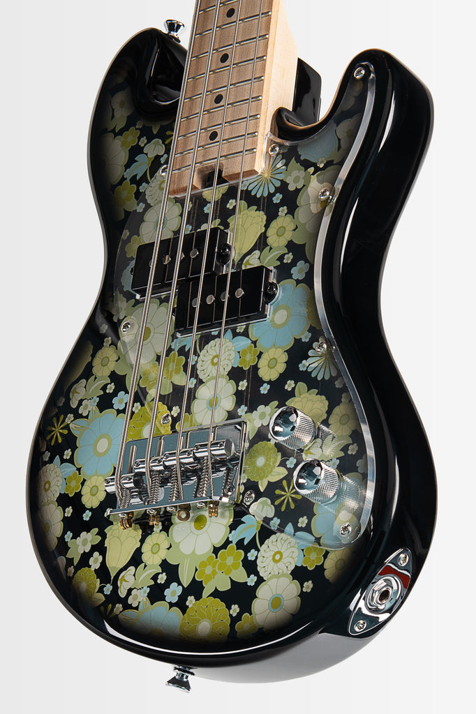 PREORDER: Solid Body 4-String Floral Black Burst Fretted U•BASS®