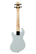 A Solid Body 4-String Powder Blue Fretted U•BASS® shown at a back angle