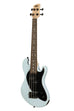 A Solid Body 4-String Powder Blue Fretted U•BASS® shown at a left angle