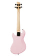 A Solid Body 4-String Pale Pink Fretted U•BASS® shown at a back angle